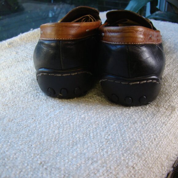 Sesto Meucci Leather Slip On Loafers Black/Brown Size 8 - Picture 4 of 10